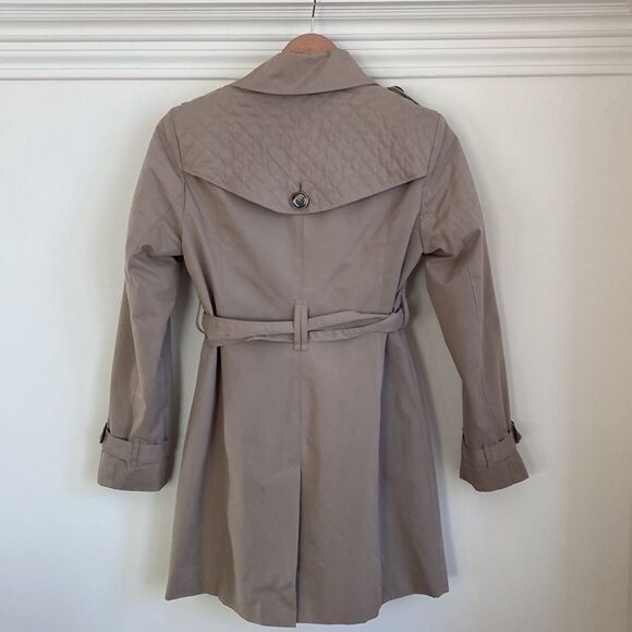London Fog Quilted Flap Double Breasted Trench Coat - Picture 3 of 16